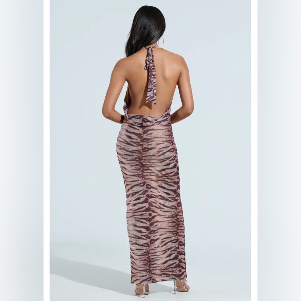 AKIRA FIERCE ZEBRA MAXI DRESS Size LL - Picture 2 of 3
